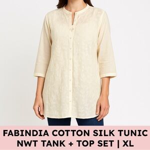 Fabindia Off-White Cotton Silk Tunic